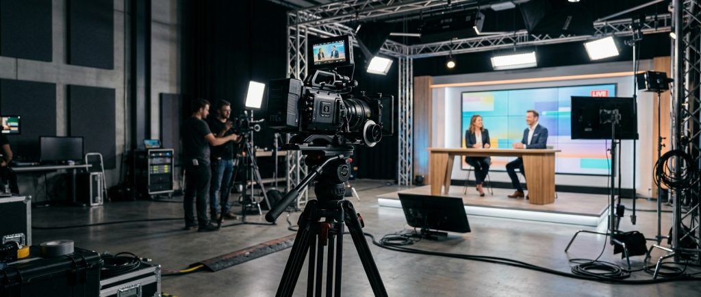 Video production studio setup for an SEO-optimized brand video