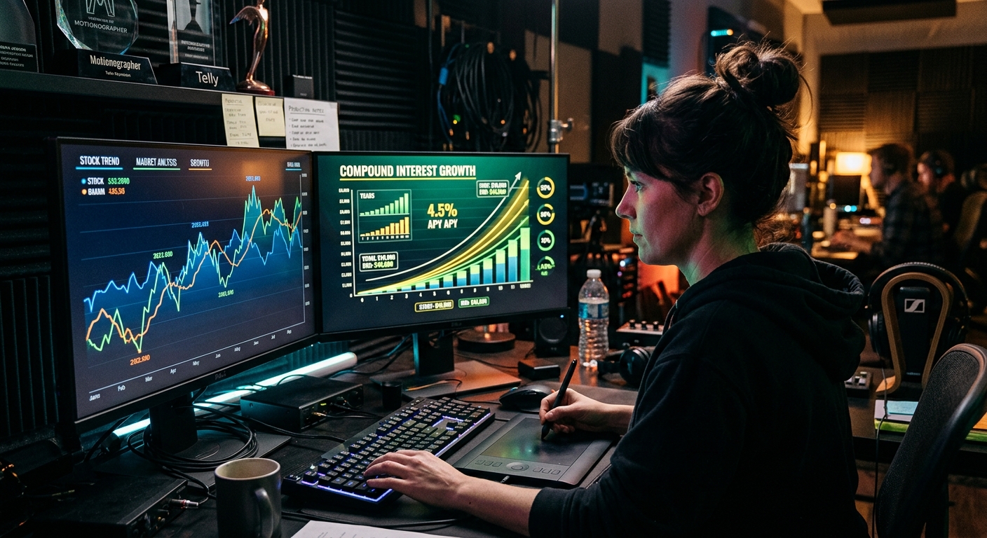 Motion graphics artist animating an explainer video chart for financial services video marketing Motion graphics artist animating an explainer video chart for financial services video marketing