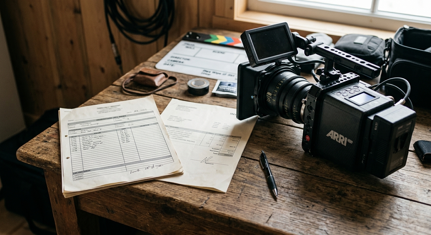 Day rate and flat bid paperwork illustrating different video production pricing models Day rate and flat bid paperwork illustrating different video production pricing models